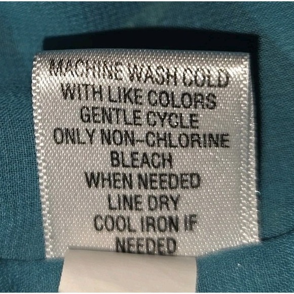 APT 9 Teal Paisley Print Blouse Tie V-Neck Top Women's XL Ruffled Short Sleeves - Picture 4 of 9